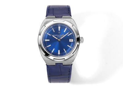 AOF Factory Copy Vacheron Constantin Overseas Date Watch Blue Dial Blue Rubber 41MM